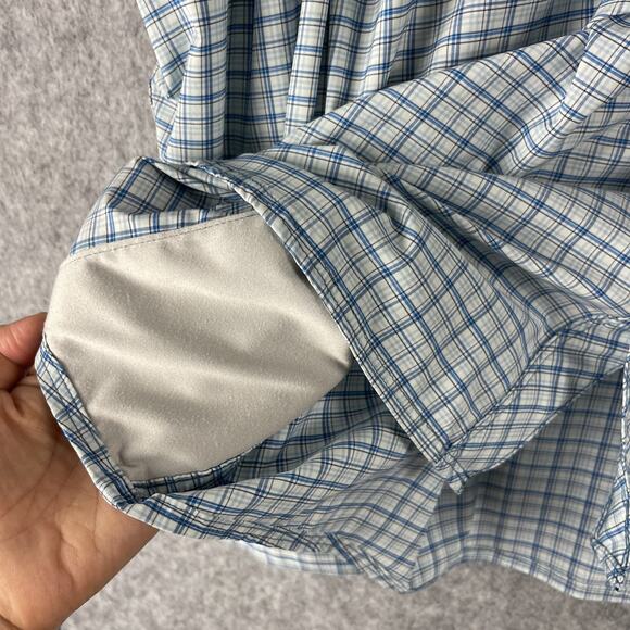 Simms Fishing Shirt Mens XXL 2XL Plaid Button Up Pockets Nylon Outdoor Logo - Picture 10 of 16